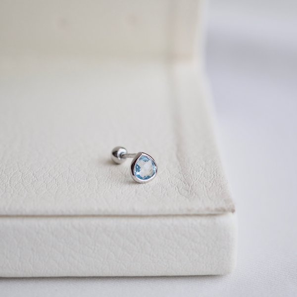 CODI Barbell Earrings - Blue Topaz