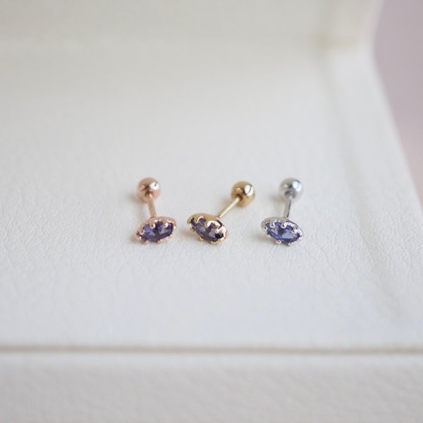 MIA Barbell Earrings - Iolite