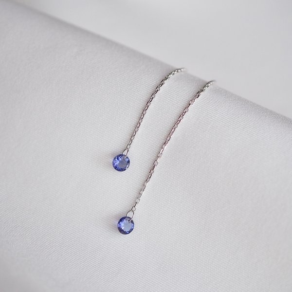 KERIN Threader Earrings - Iolite (Silver)