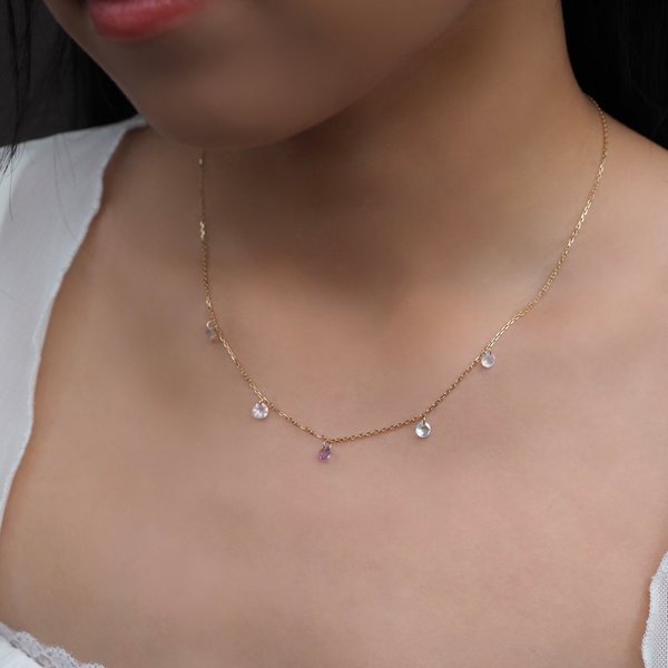 KERIN Necklace - Mix Stones (Yellow Gold)