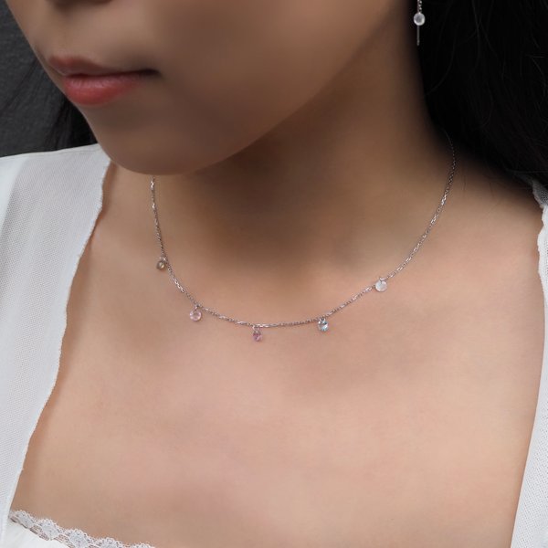 KERIN Necklace - Mix Stones (Silver)