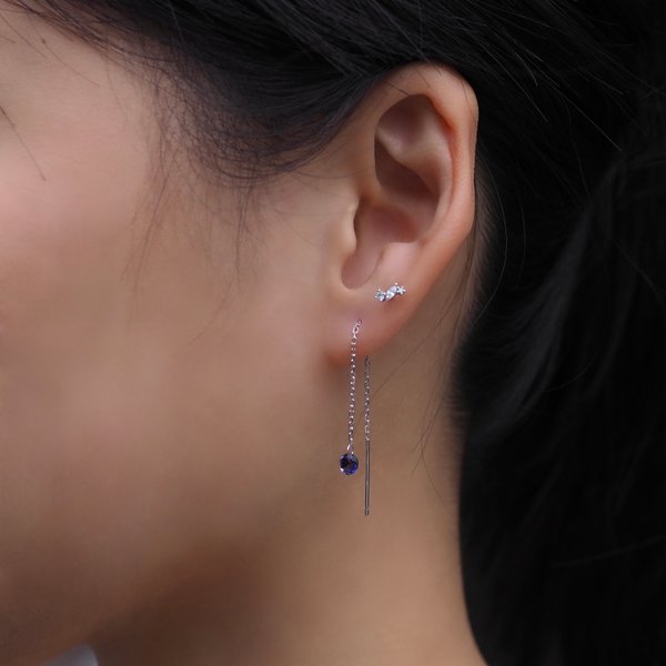 KERIN Threader Earrings - Iolite (Silver)