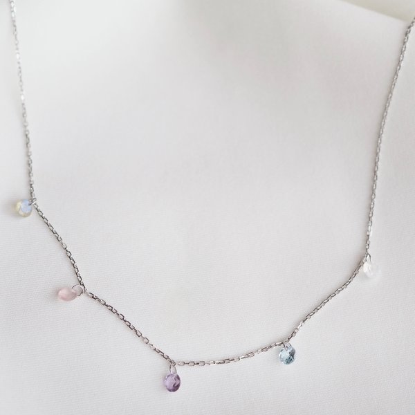 KERIN Necklace - Mix Stones (Silver)