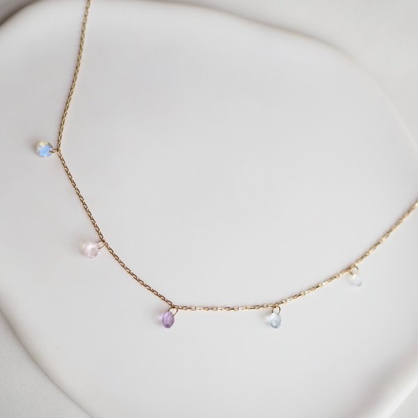 KERIN Necklace - Mix Stones (Yellow Gold)