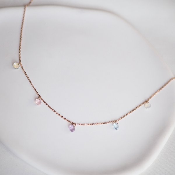 KERIN Necklace - Mix Stones (Rose Gold)