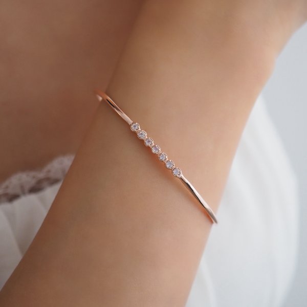 TIARA Bangle - Moonstone (Rose Gold)