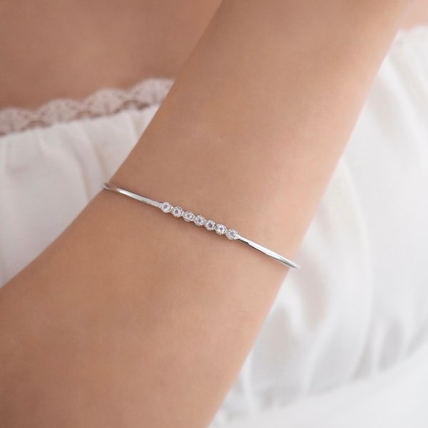 TIARA Bangle - Moonstone (Silver)