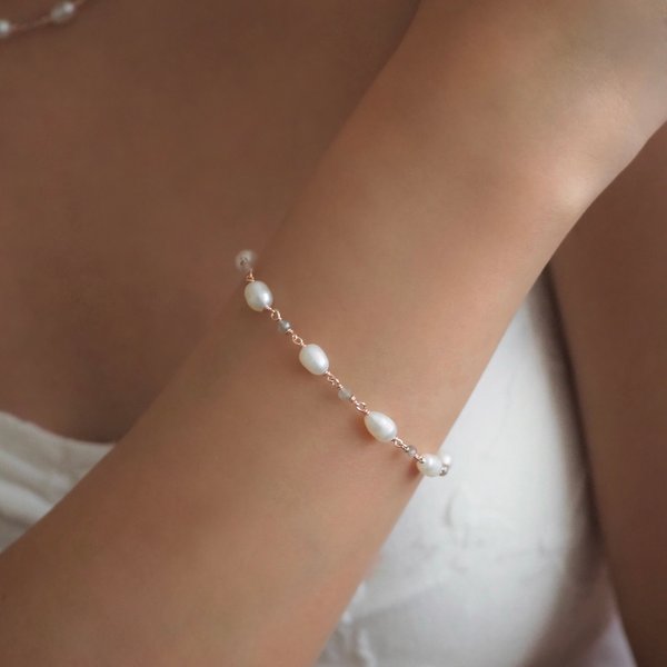 MEGAN Bracelet - Pearl (Rose Gold)
