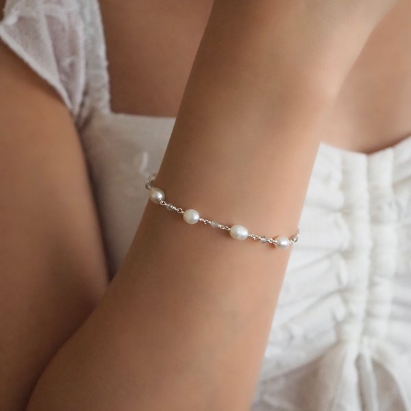 MEGAN Bracelet - Pearl (Silver)