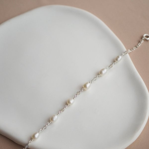 MEGAN Bracelet - Pearl (Silver)
