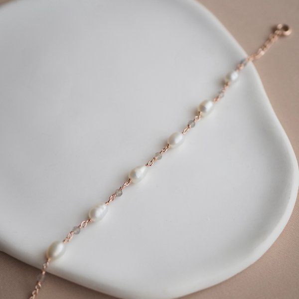 MEGAN Bracelet - Pearl (Rose Gold)