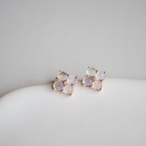 ERICA Earrings - Moonstone (Rose Gold)
