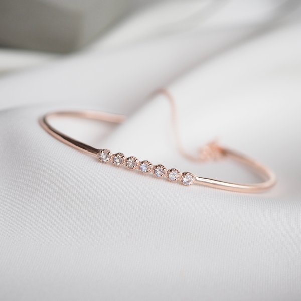 TIARA Bangle - Moonstone (Rose Gold)