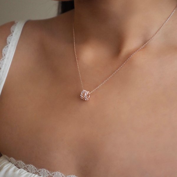 CLEO Necklace - White Topaz (Rose Gold)