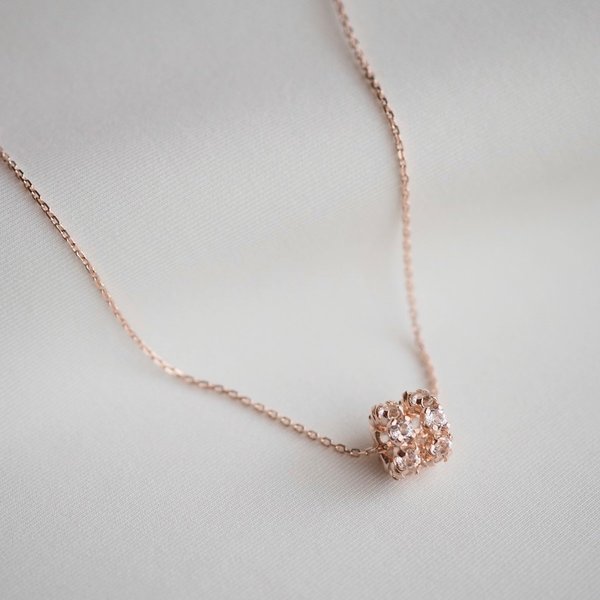 CLEO Necklace - White Topaz (Rose Gold)
