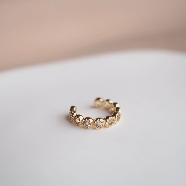 MILLY Ear Cuff - White Topaz (Silver/Rose Gold/Yellow Gold)