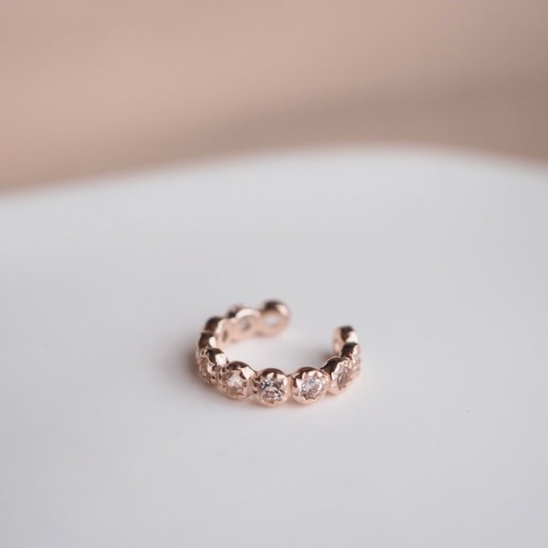 MILLY Ear Cuff - White Topaz (Silver/Rose Gold/Yellow Gold)