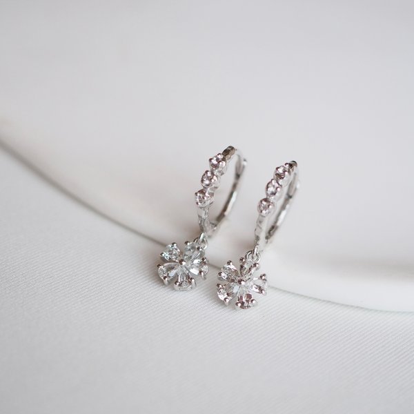 MINI MELISSA Huggies - White Topaz (Silver)