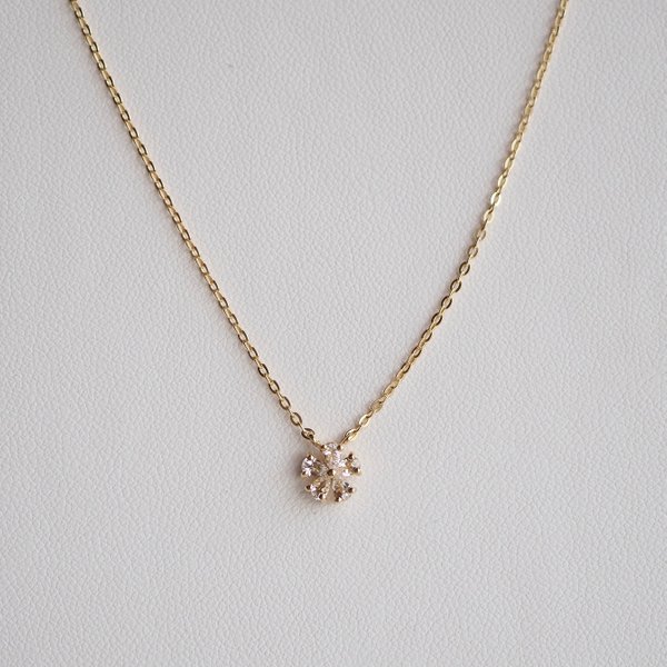 MINI MELISSA Necklace - White Topaz (Yellow Gold)