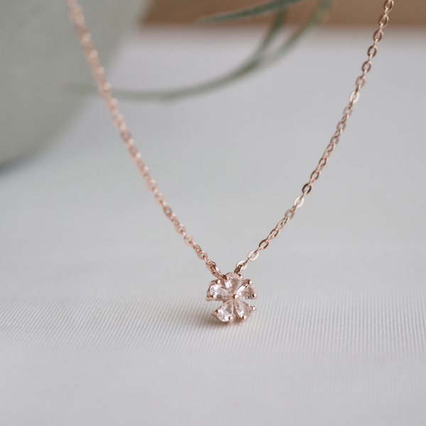 MINI MELISSA Necklace - White Topaz (Rose Gold)