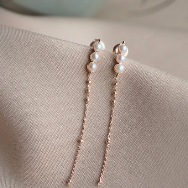 AERI Earrings - Pearl (Rose Gold)