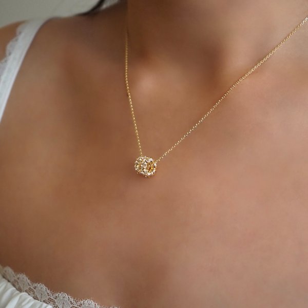 CLEO Necklace - White Topaz (Yellow Gold)