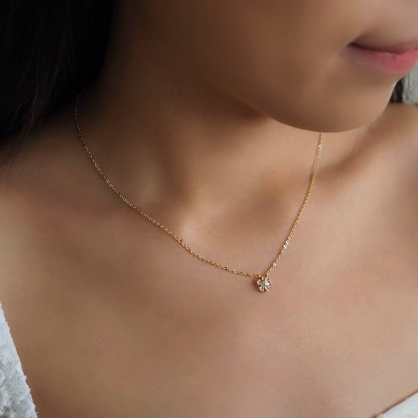 MINI MELISSA Necklace - White Topaz (Yellow Gold)