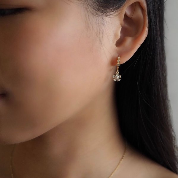 MINI MELISSA Huggies - White Topaz (Yellow Gold)