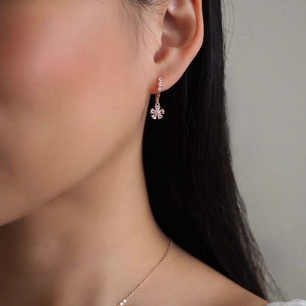 MINI MELISSA Huggies - White Topaz (Rose Gold)