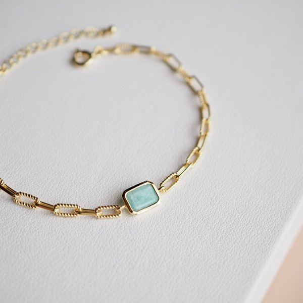 DREA Bracelet - Amazonite (Yellow Gold)