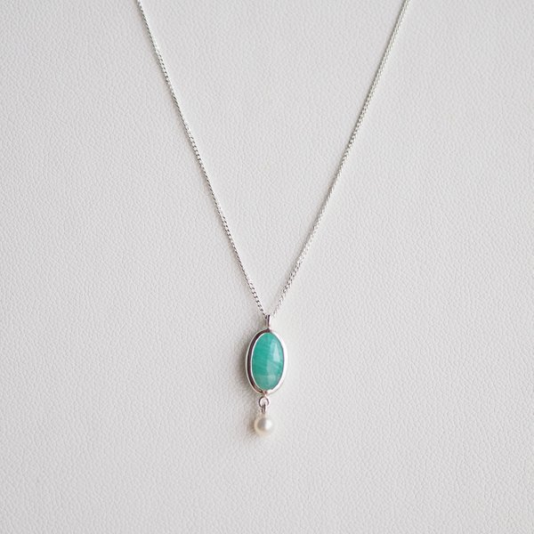 DREA Necklace - Amazonite (Silver)