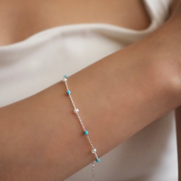 ESTELLE Bracelet - Turquoise (Silver)