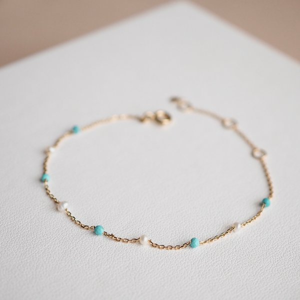 ESTELLE Bracelet - Turquoise (Yellow Gold)