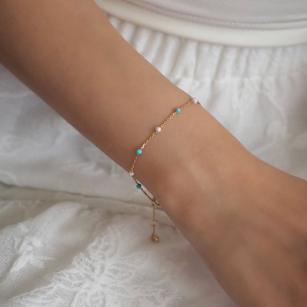 ESTELLE Bracelet - Turquoise (Yellow Gold)