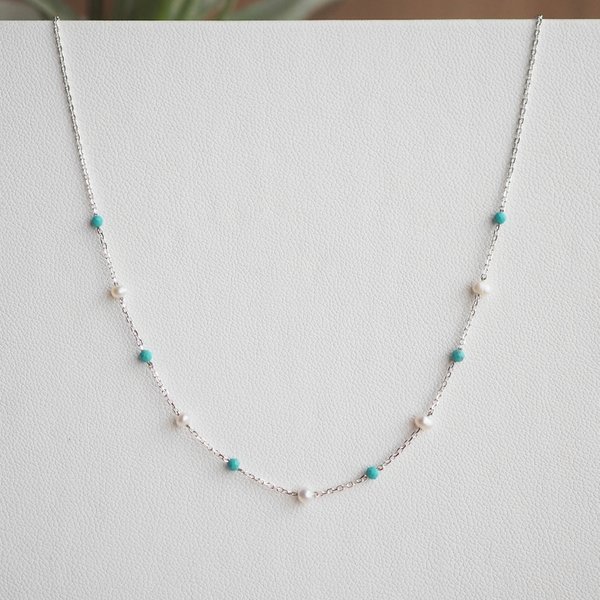 ESTELLE Necklace - Turquoise (Silver)