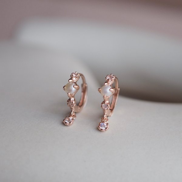 ASTERIA Huggies - Pearl (Rose Gold)