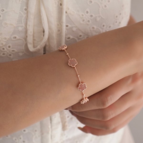 FAYE Bracelet - Pink Quartz (Rose Gold)