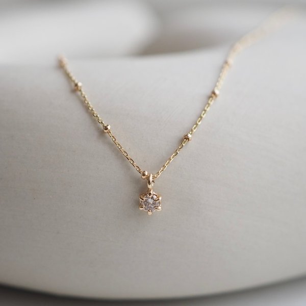 JANELLE Necklace - Champagne Diamond in 14K Yellow Gold