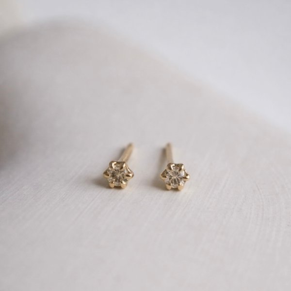 JANELLE Earrings - Champagne Diamond in 14K Yellow Gold