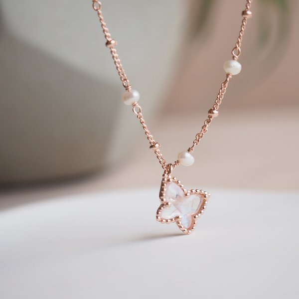 ELLERY Necklace - Moonstone (Rose Gold)