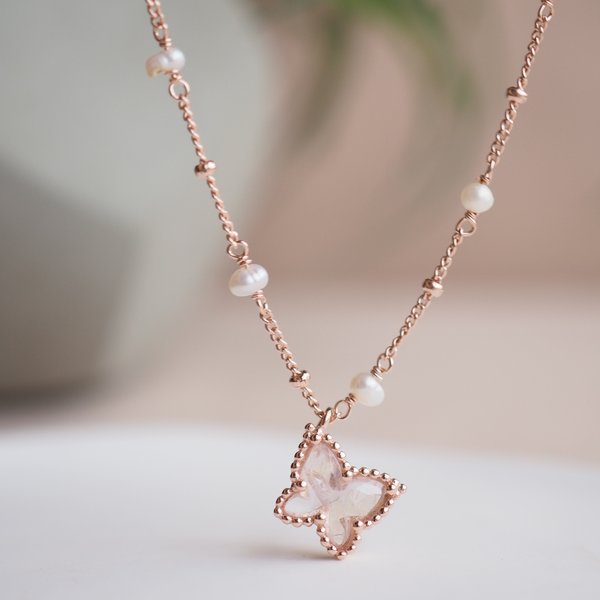 ELLERY Necklace - Moonstone (Rose Gold)
