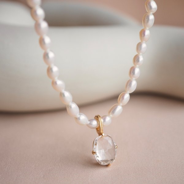SOLENE Pearl Necklace - Yellow Gold