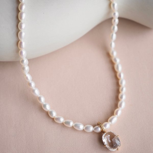 SOLENE Pearl Necklace - Yellow Gold