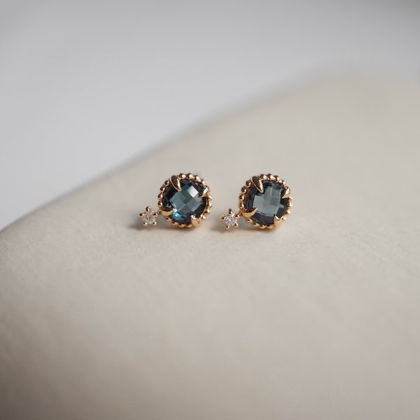 LOUISA Earrings - London Blue Topaz in 14K Yellow Gold