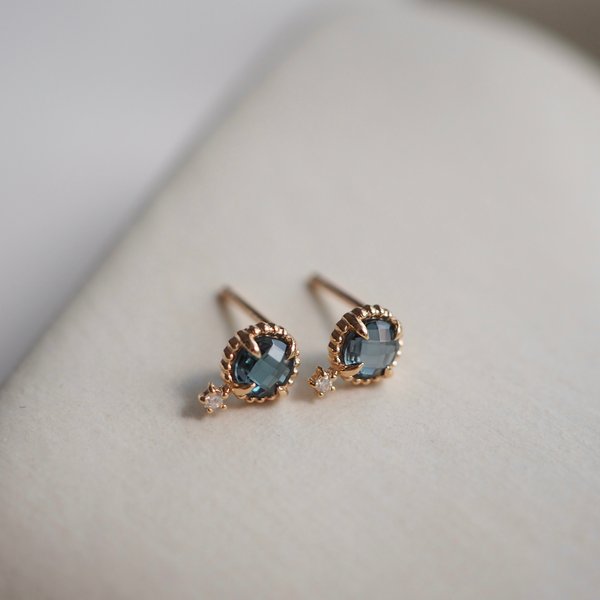 LOUISA Earrings - London Blue Topaz in 14K Yellow Gold