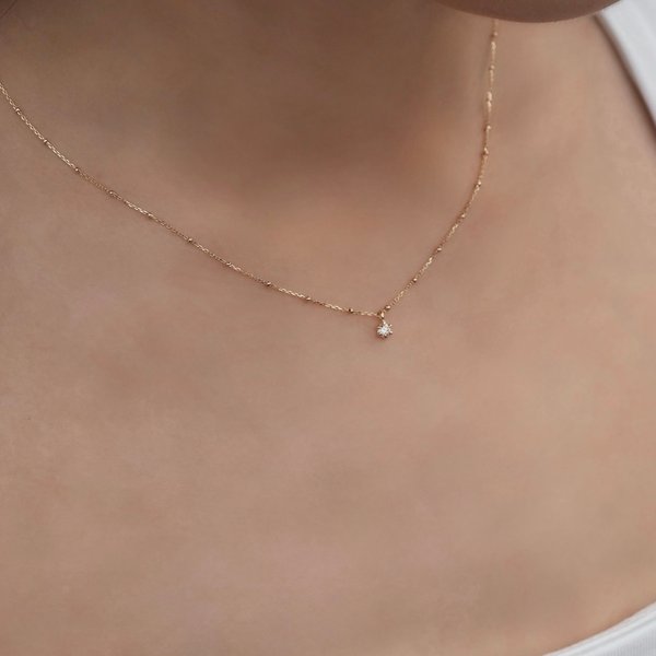 JANELLE Necklace - Champagne Diamond in 14K Yellow Gold