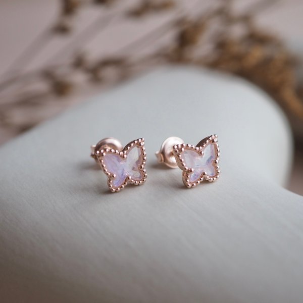 ELLERY Earrings - Moonstone (Rose Gold)