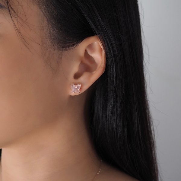 ELLERY Earrings - Moonstone (Rose Gold)