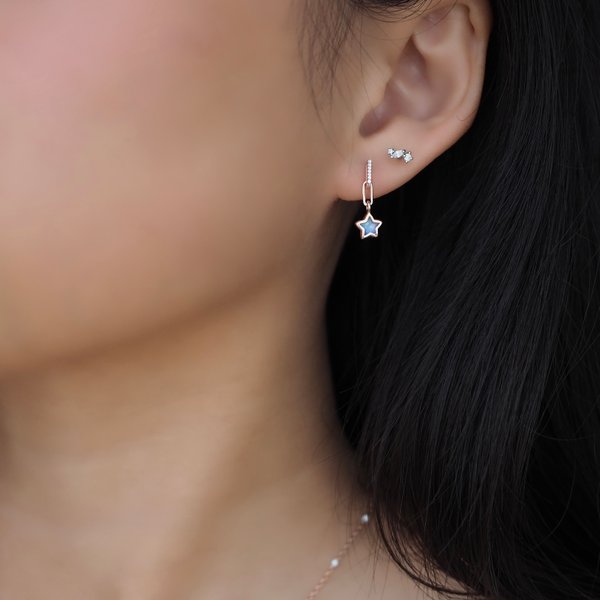SOLIS Earrings - Moonstone (Rose Gold)
