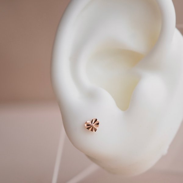 LOVIA 14K Gold Barbell Earring (Single)